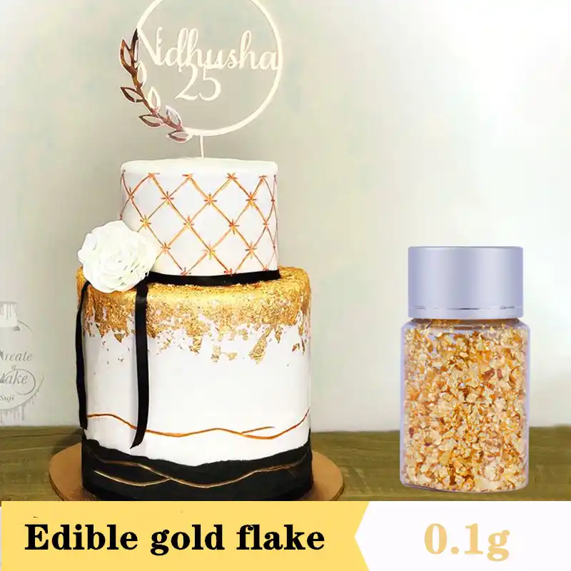 Feuille D Or Comestible 24k Poudre Pour Gateau Decoration Alimentaire Chocolat Vin Serum Flocons De Feuilles D Or De Qualite Alimentaire 0 1 G Bouteille Aliexpress