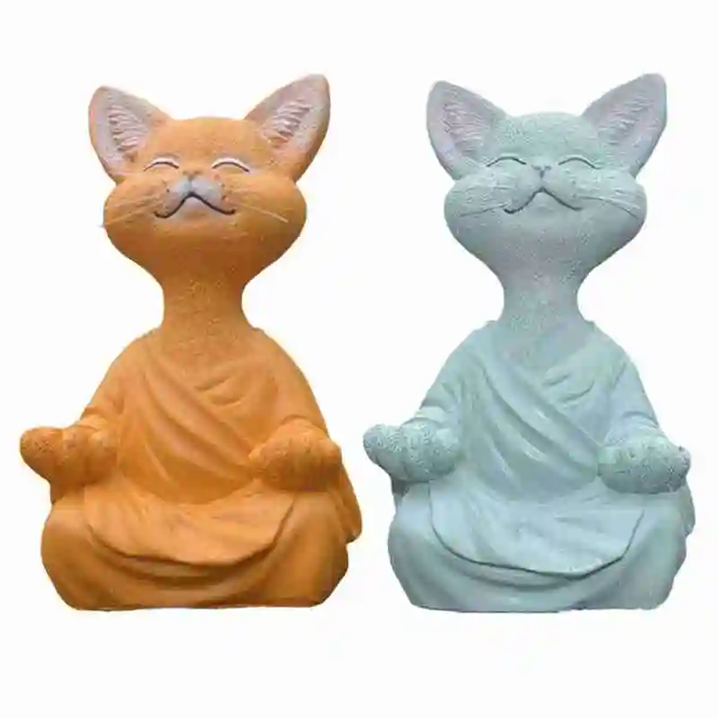 Méditation Statue Chat Statue 12.5cm Yoga Chat Animal Figurine Déco Résine  Méditation Yoga Figures Ornement Sculpture Décor Pour Intérieur Et  Extérieur