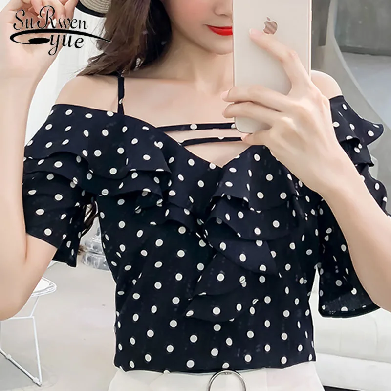 Новая летняя женская одежда с коротким рукавом, модная, плюс размер, 5XL шифоновая женская блуза рубашка свободный woemn's tops