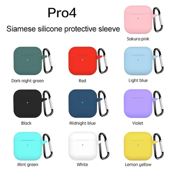 

2020 NEW Protective Case For AirPods Pro4 Charging Case Silicone Headset Case For Apple Bluetooth Headset Earphone Accessories