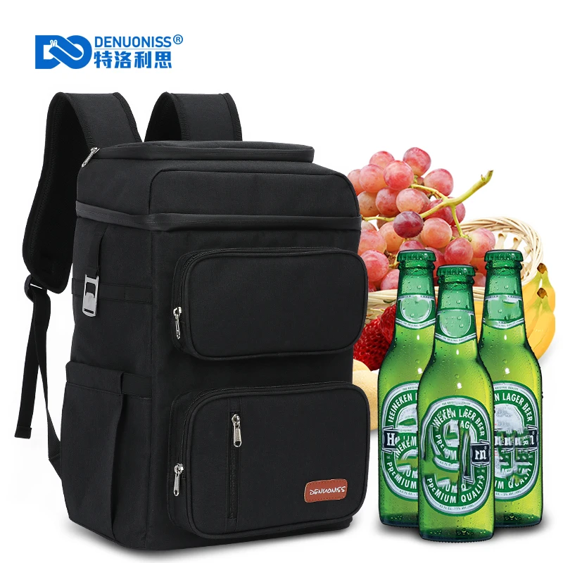 heat cold insulation bag back milk bags milk bottle waterproof nylon bag lunch bags cooler double layer fresh preservation bags DENUONISS Picnic Cooler Bag Large Capacity Camping Meal Thermal Backpack With Bottle Opener 100% Leakproof Insulated Cooler Bags