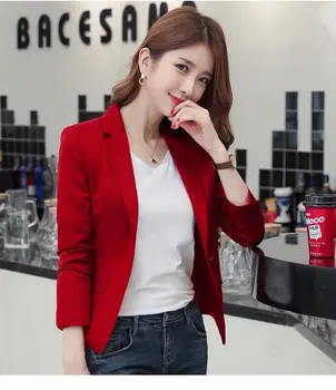 

2020 New Spring Autumn Korean Version Women Blazer Jackets Style One Button Work Wear Female Fashion Temperament Casual Tops