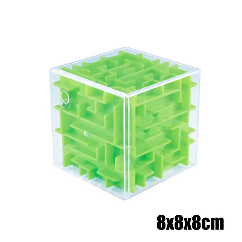 3D 8x8x8 см лабиринт куб игрушка игра для детей металлический шар обучающая головоломка для детей взрослых мальчиков интеллект JM30 - Цвет: 4