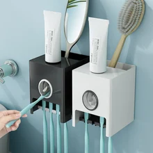 Aliexpress - 1Pc Automatic Toothpaste Dispenser Household Toothbrush Holder Toothpaste Squeezer Wall Mount Stand Rack Bathroom Accessories