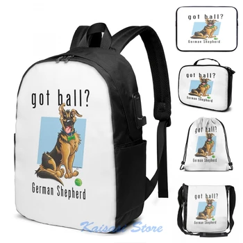 

Funny Graphic print German Shepherd(2) USB Charge Backpack men School bags Women bag Travel laptop bag