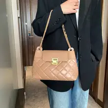 

Women's new fashion retro rhombus chain lock shoulder messenger bag