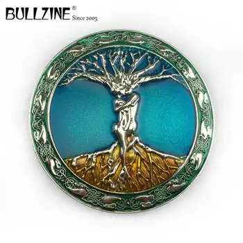 

The Bullzine Tree of life belt buckle with silver finish FP-02100-1 suitable for 4cm width snap on belt