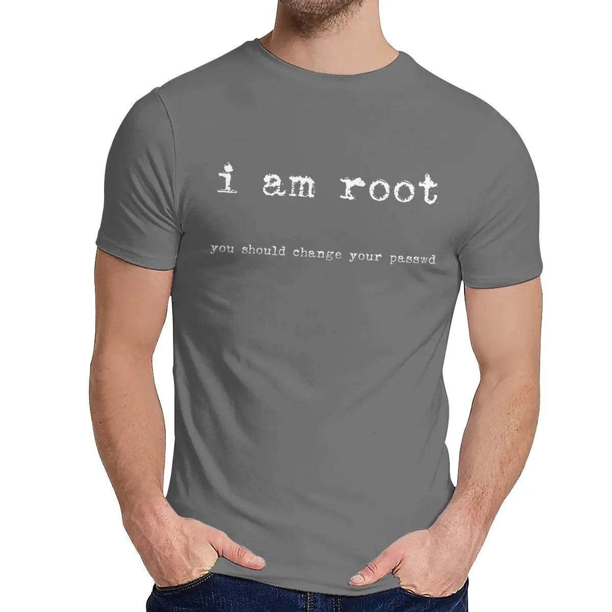 Футболка с круглым вырезом I Am Root Ubuntu Command Line Linux Unix хакерская популярная футболка унисекс из натурального хлопка La Camiseta Лидер продаж - Цвет: Темно-серый