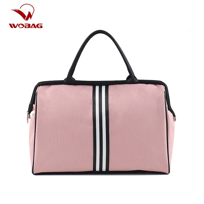 WOBAG модная полосатая Женская дорожная сумка выходные спортивные сумки для
