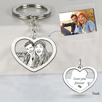 

Custom Heart Photo Necklace Pendants.Engraved 925 Sterling Silver Jewelry .Heart Cutout Pets Photo.Personality Necklace