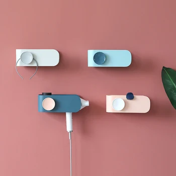 

INS Bathroom Wall Hanging Free Punching Hair Dryer Rack Toilet Hair Dryer Rack Multifunctional Bathroom Storage Organization