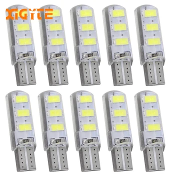 

10X T10 192 W5W 6 SMD 5630 LED Silica gel Waterproof Wedge Light 6SMD 5730 Silicone Car Parking light Auto Clearance Lights 12V