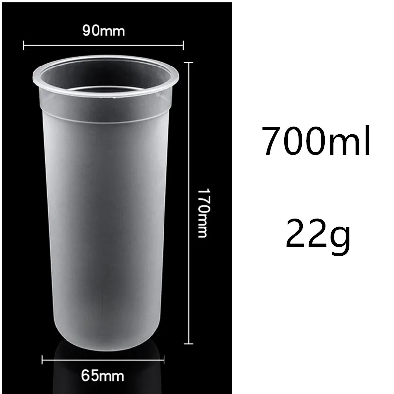50 шт. высокое качество u-образный милый толстый молочный чай пластиковые чашки 500 мл 700 мл одноразовая кофейная чашка на вынос упаковочные кружки с крышками - Цвет: cup