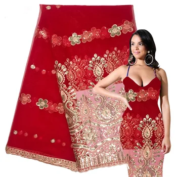 

African Lace Fabric sequins Lace Fabrics High Quality net Lace Embroidery French Tulle Lace Fabric For Wedding Dress
