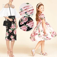 Итальянская Роскошная розовая и черная шелковая ткань из спандекса с принтом бабочки для весеннего и летнего платья, шарф tissus telas por metro SP5955