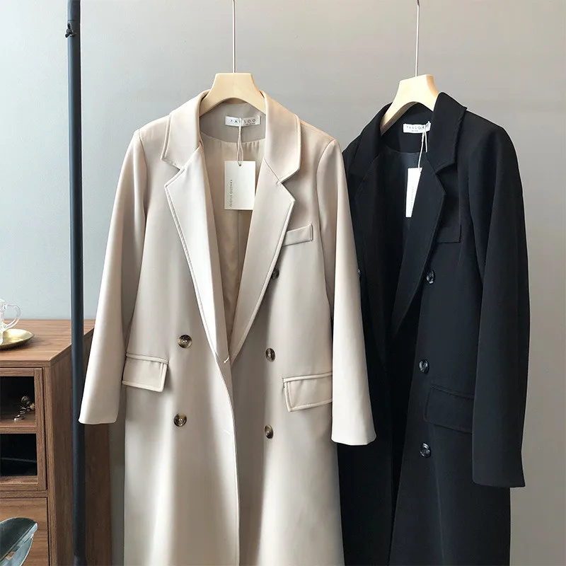 Autumn Women Woolen Coat 2020 Turn Down Collar Double Breasted Long Wool Coat Camel Women Warm Coat Casaco Feminino (20)