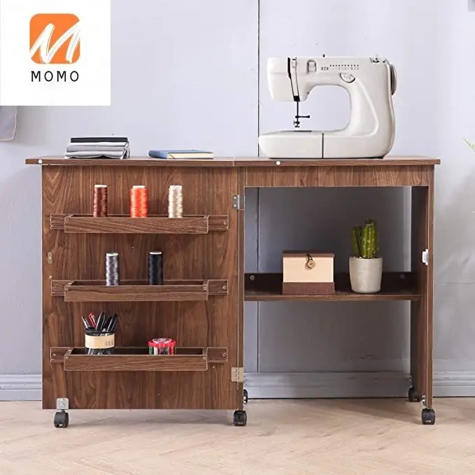 Buy Folding Sewing Table Shelves Storage Cabinet Craft Cart W