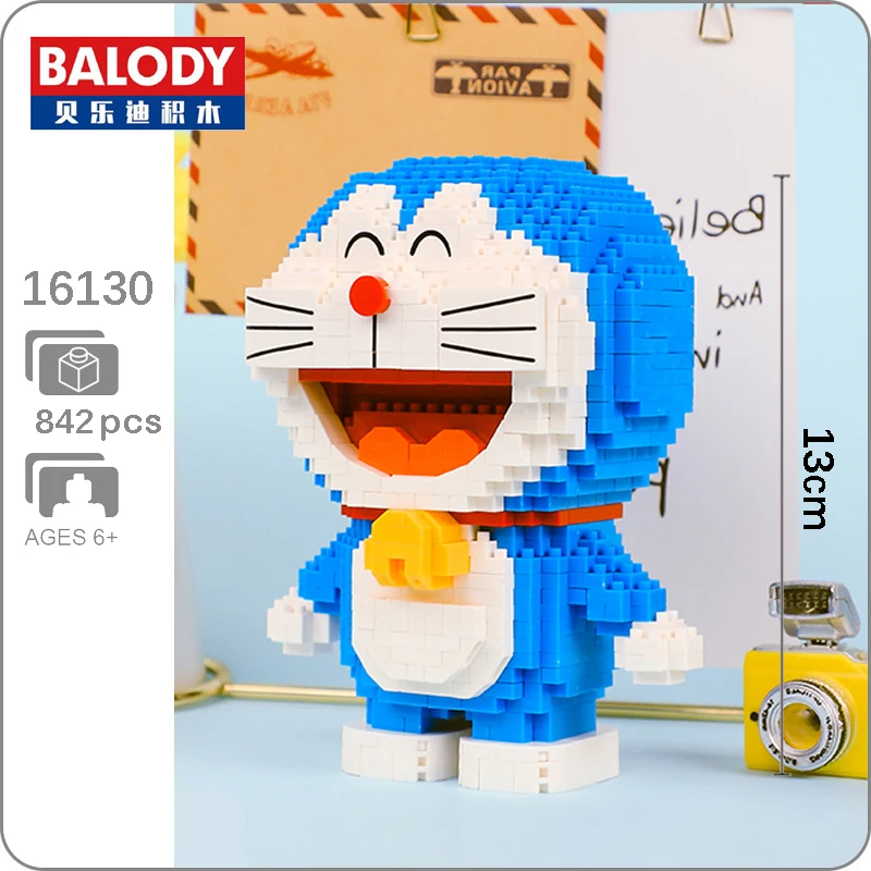 

Balody Animal Anime Doraemon Blue Cat Building Blocks 3D Model DIY Mini Small Blocks Bricks Assemble Toy for Boys Gifts 842pcs