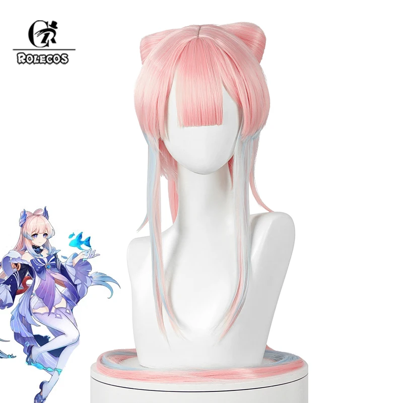 

ROLECOS Genshin Impact Cosplay Kokomi Wig Sangonomiya Kokomi Cosplay Wig 90cm Long Gradient Hair Heat Resistant Synthetic Hair
