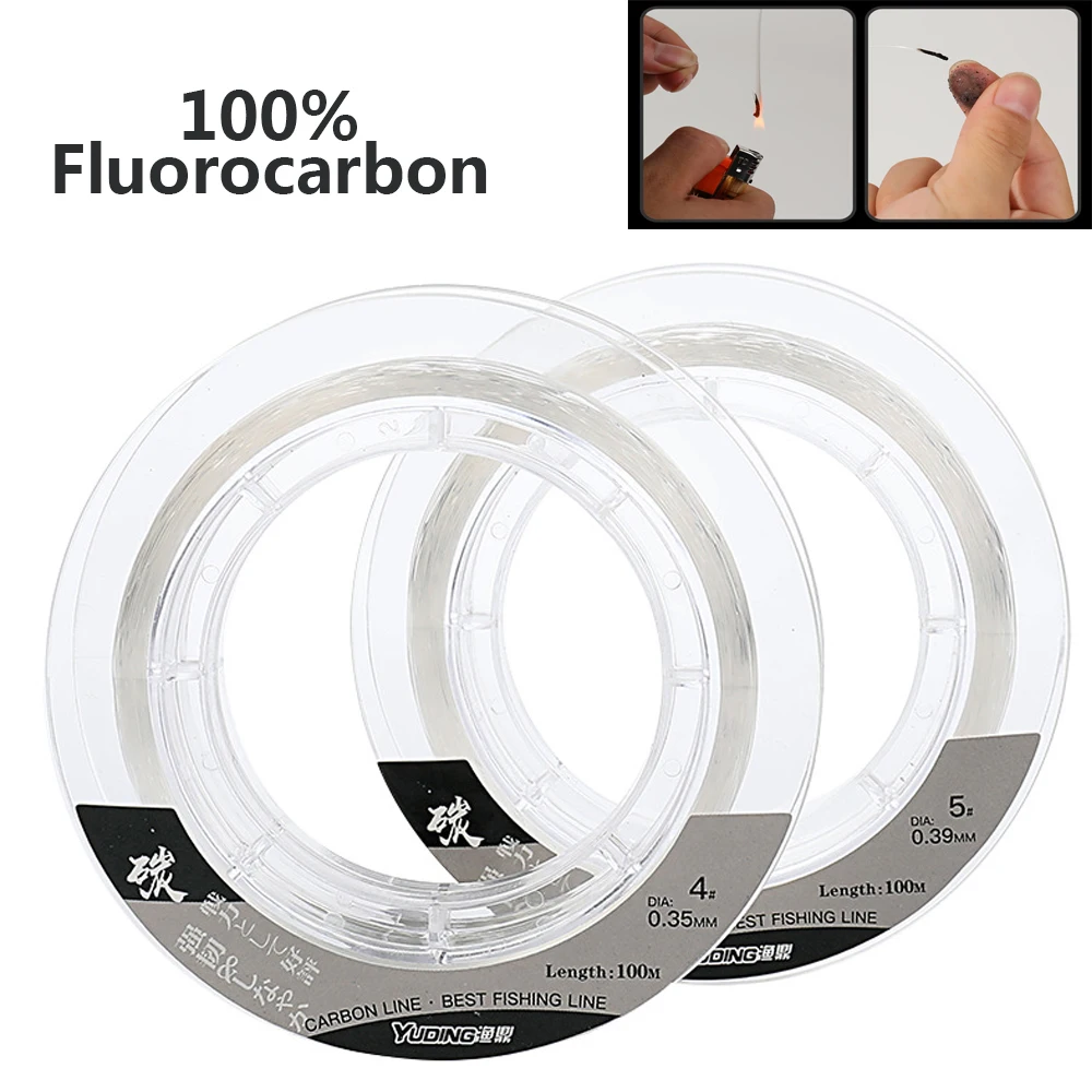 

100% Fluorocarbon Monofilament Fishing Line Super Strong Carbon Fiber Carp Fly Fishing String Cord Japan 50m 100m Fishing-Line
