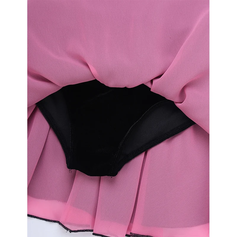 TiaoBug мягкая бархатная шифоновая комбинированная тренировочная юбка для фигурного катания для девочек Детские Балетные гимнастические леотарды одежда для танцевальных выступлений