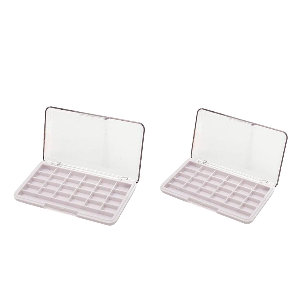 2x 24 Grids Empty Makeup Lipstick Powder Blusher Palette Case Container