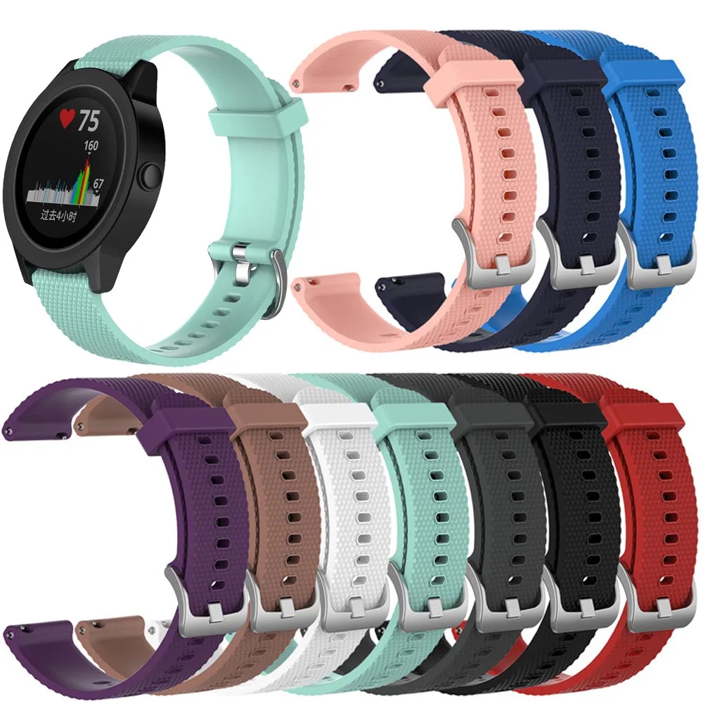 

Colorful Plaid Soft Silicone Replacement Strap for Garmin vivoactive3 vivomove HR Smart watch Wristband for GARMIN Vivoactive 3