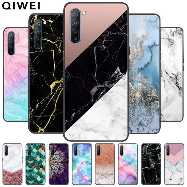 Funda de teléfono con estampado de mármol para OPPO Find X2 Lite, carcasa  de silicona suave