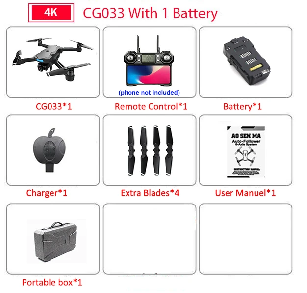 CG033 бесщеточный FPV Квадрокоптер с 4K UHD Wifi Gimbal камера RC вертолет складной Дрон gps Дрон детский подарок VS F11 ZEN K1 - Цвет: 1b PB