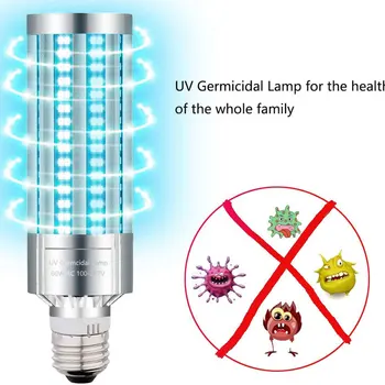 

60W LED UV Germicidal Lamp Corn Lamp Aluminum Alloy Embedded Bulb Lamp Cleaning Eliminator Device Tool
