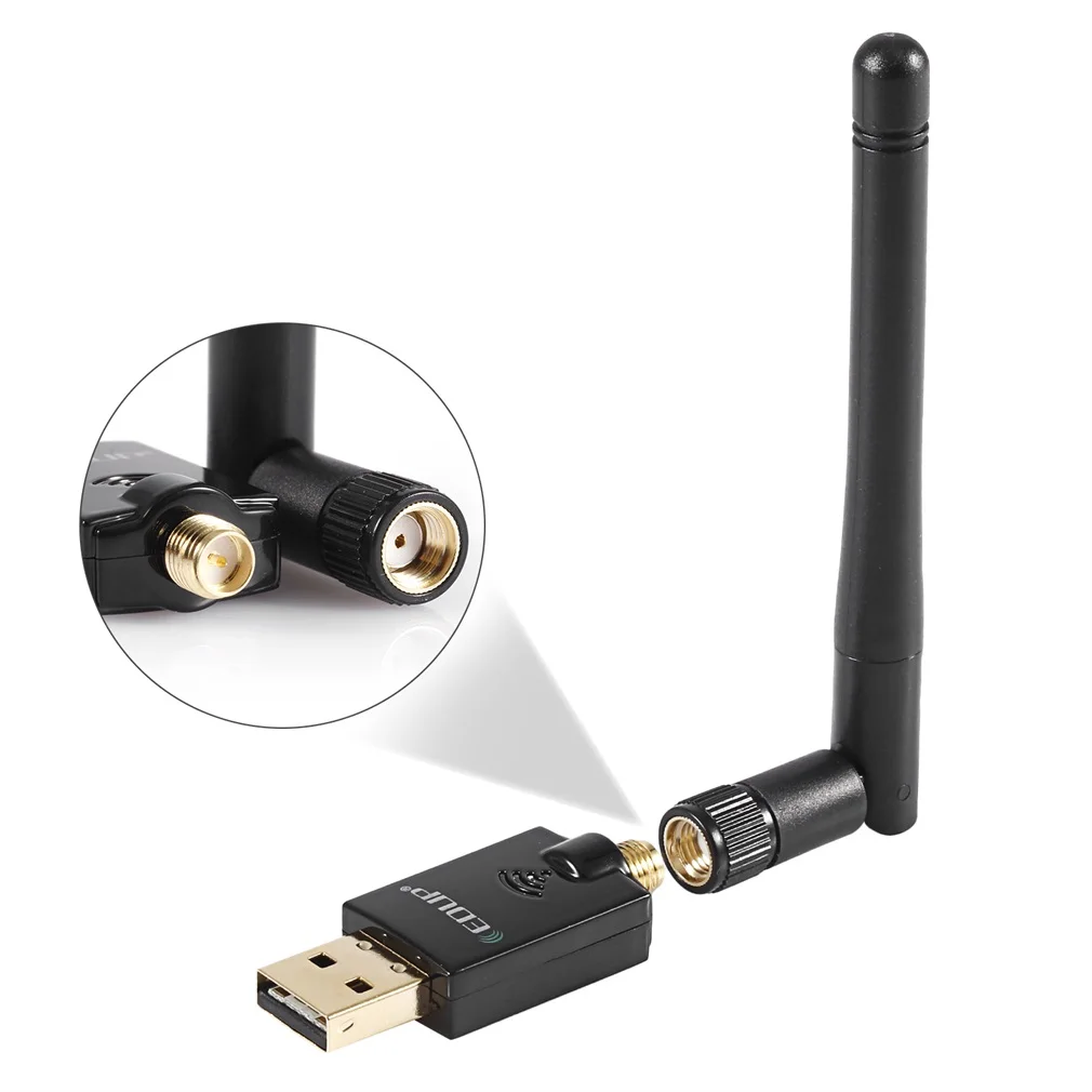 USB WiFi адаптер AC600Mbps 2,4 GHz& 5,8 GHz беспроводной сетевой адаптер двухдиапазонный Wifi ключ 2dBi внешние антенны