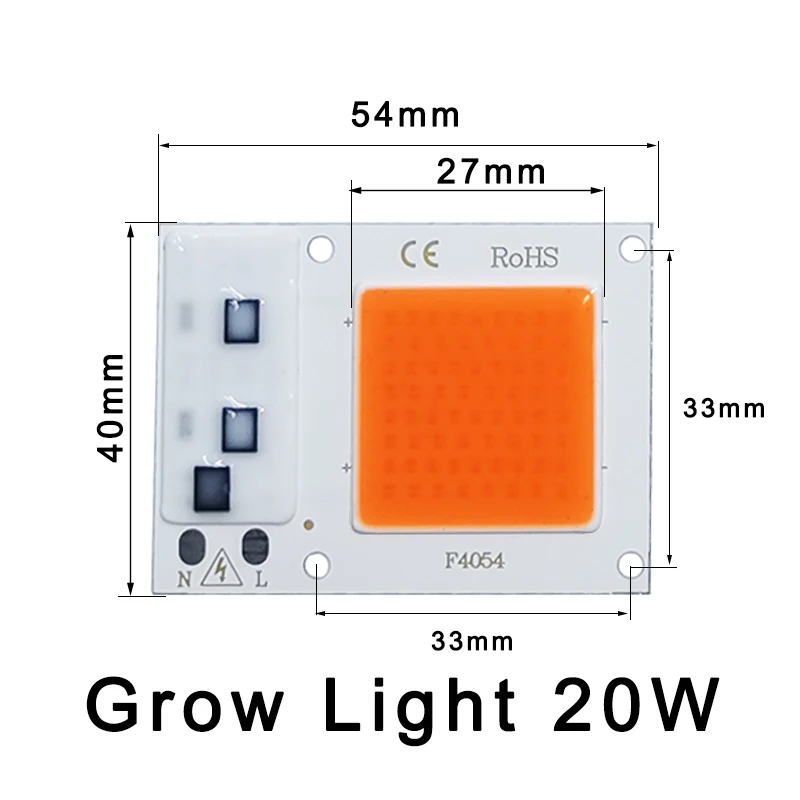 Full Spectrum LED Grow Light Chip for Plant Growth and Flowering - Driverless Design, Various Wattages Available