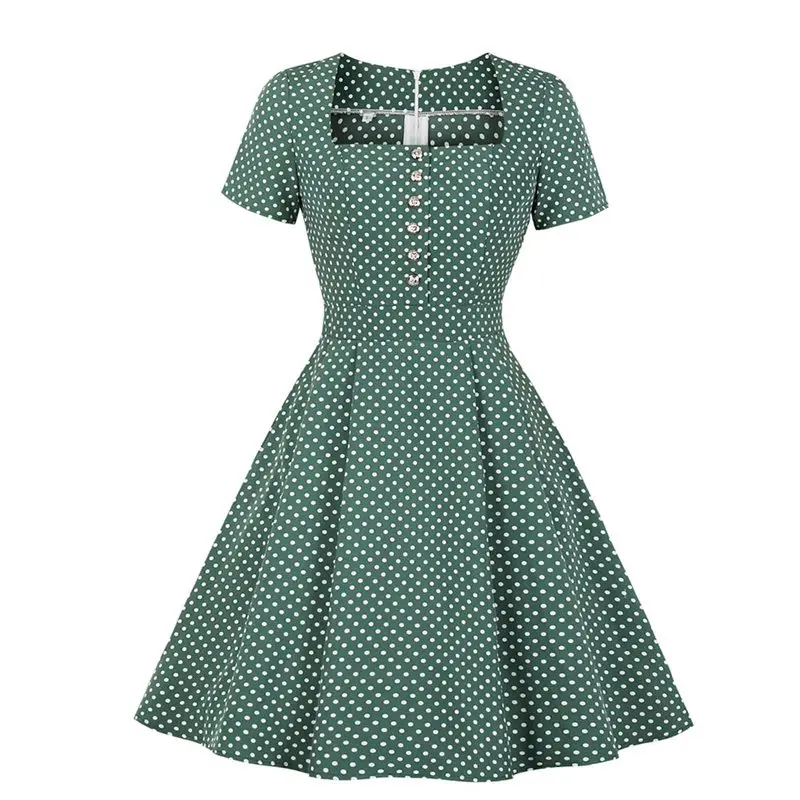 Sixties PopA-Line short summer dressVintage KitschChild-like womanBlue Green GraphicMARIPOSA VasarelyMIMISAN