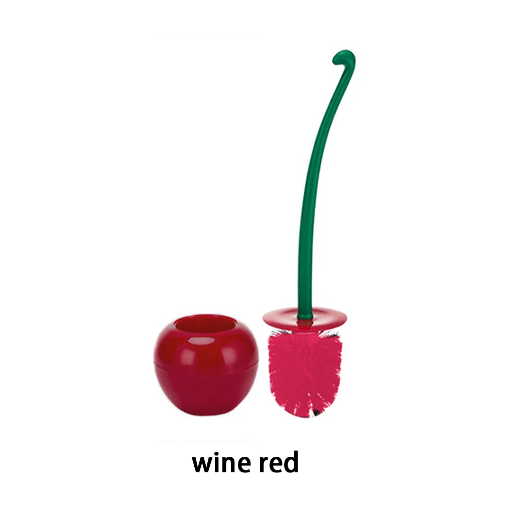 В форме вишни щетка для унитаза напольная настенная Базовая щетка для чистки туалетной комнаты Аксессуары для ванной комнаты Набор предметов для дома - Цвет: wine red