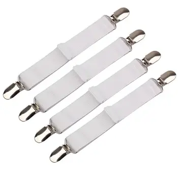 

Adjustable Elastic Bed Sheet Mattress Cover Corner Holder Clip Fasteners Straps Grippers Suspender Cord Hook Loop Clasps 4pcs