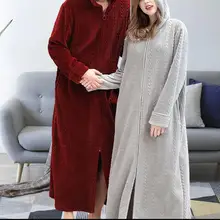 Повседневный фланелевый Халат на молнии с капюшоном мужской однотонный халат из спилка мужской халат зимний длинный халат женский мужской банный халат красный