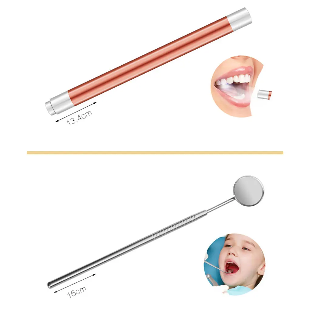Hengfang8pcs набор для ухода за полостью рта из нержавеющей стали, гигиенический скребок для зубов, зубной скребок, набор для удаления зубного склеивания, зеркало для рта
