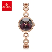Julius брендовые роскошные часы-браслет из нержавеющей стали с цепочкой, женские кварцевые часы, простые водонепроницаемые женские наручные часы