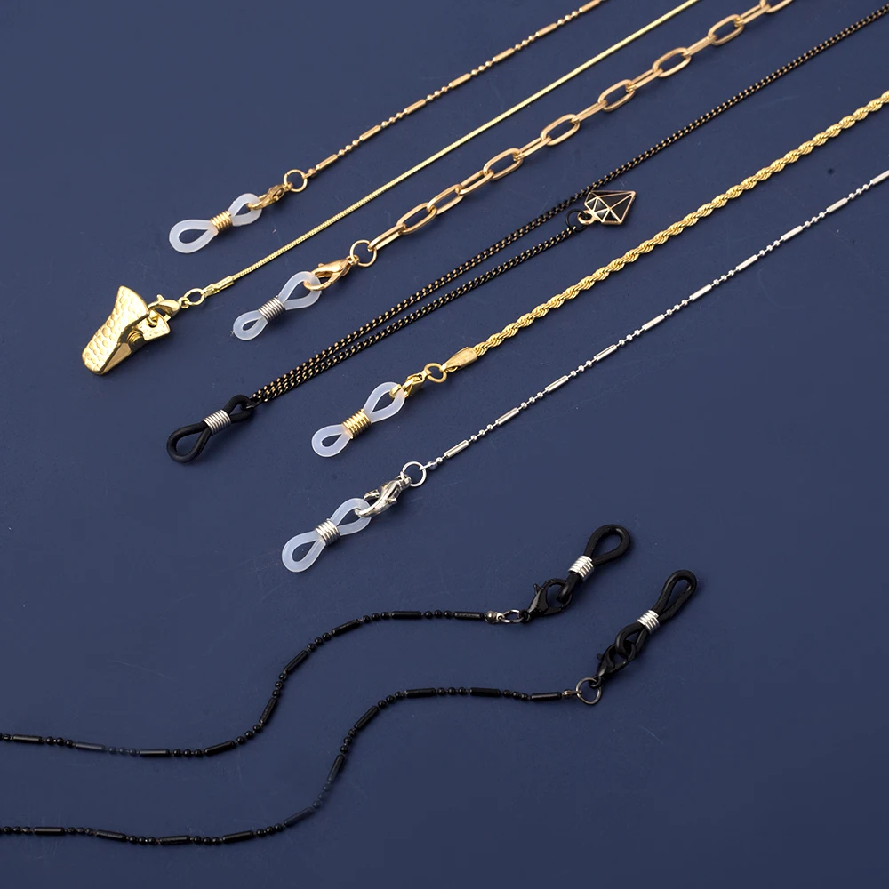 Fashion Woman Sunglasses Chain Cylinder Bead Chain Anti-Falling Glasses Eyeglasses Cord Necklace