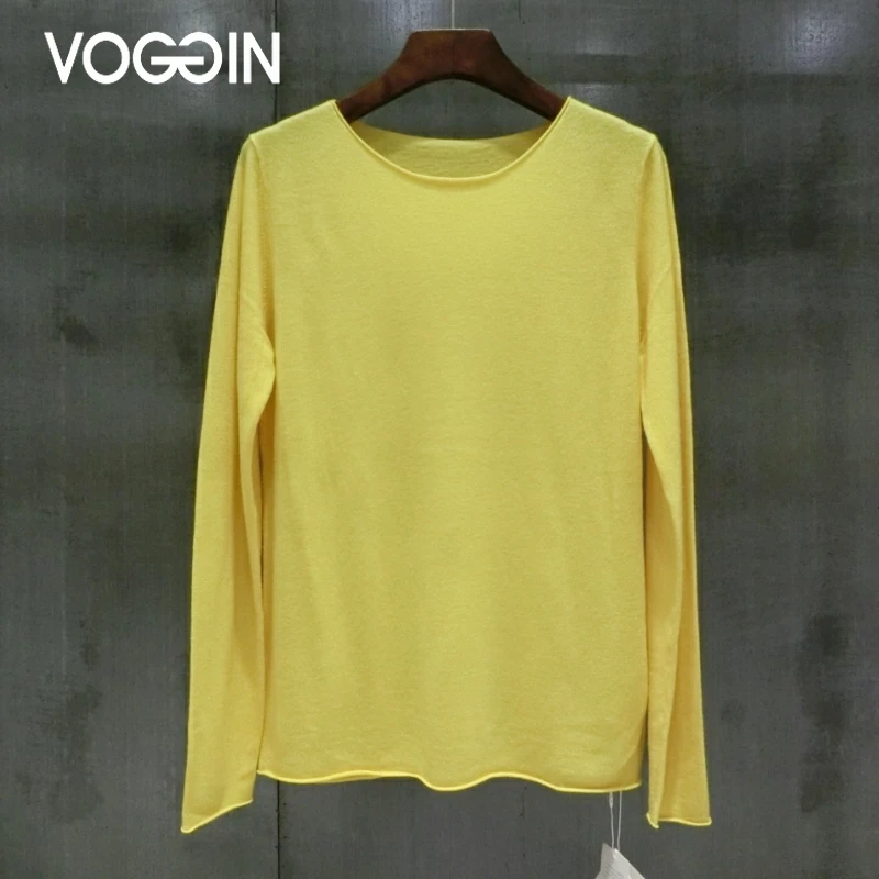 VOGGIN Women merino wool Sweaters Ladies Pullovers O Neck Long Sleeve Jumper hemming Multicolor Soft Base Layer Fashion Femme | Женская