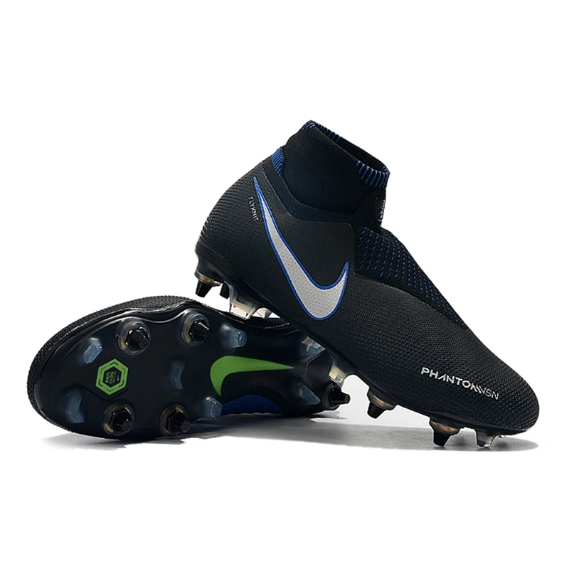 Nike Phantom VSN Elite DF SG-Pro Anti-сабо; большие размеры 39-45 высокие ботильоны футбольные бутсы обувь Футбол бутсы Для мужчин Бутсы Обувь для футбола
