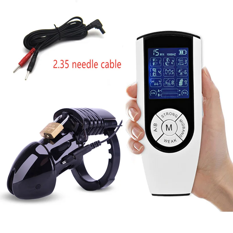 Adult Electro Shock Chastity Cage Penis Sleeve Male Sex Toys Electric Cock Cage Cock Ring Chastity Device For Men CB6000