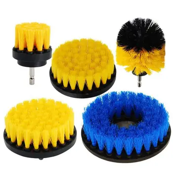 

5pcs Power Scrubber Cleaning Drill Brush Kit Medium Soft PP Brushes For Bathroom Surfaces Tub Sink Shower Toilet Tile and Grout