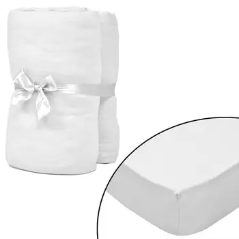 

PC White fitted sheet for Mattress 180x200-200x220cm Cotton jersey