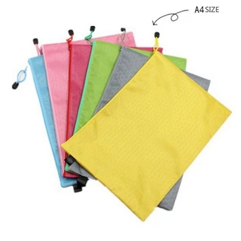 

10Pcs/set A4 Size PVC Zipper Paper File Folder Book Pencil Pen Case Bag File Document Bag Office Student Supplies Random Color