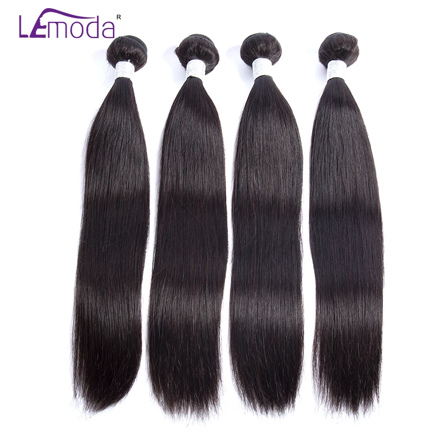 

Lemoda Malaysian Straight Hair 4 Bundles 100% Human Hair Extensions Natural Color Remy Hair Bundles Free Shipping