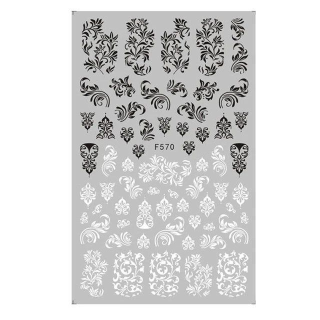 1PC Heart Love Design 3D Nail Sticker English Letter stickers Face Pattern Trasnfer Sliders Valentine's Day Nail Art Decoration 3d-F570