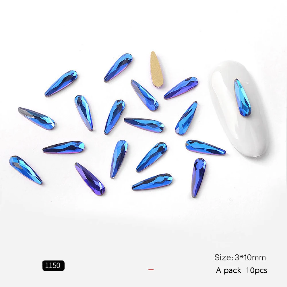 3x10mm - 10pcs Стразы для дизайна ногтей 10 шт./лот 3x10 мм Каплевидная форма качество 5A стразы из хрустального стекла для женщин для украшения ногтей своими руками - Цвет: 3x10mm - 10pcs