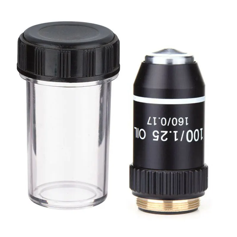표준 생물 현미경 무채색 오일 대물 렌즈 접합 거리 195mm 배율 100x RMS 인터페이스 20.2mm|망원경 ...