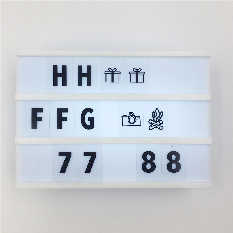 Распродажа со скидкой A6 Led Cinema Lightbox DIY 90 шт. знаки украшение для домашнего стола